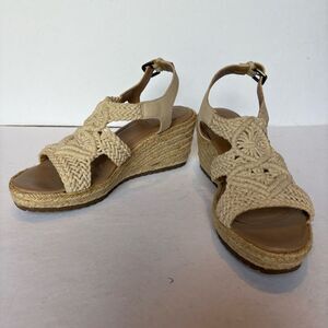 Soul Naturalizer Women's Espadrille Wedge Sandles Slingback Beige Size 6M